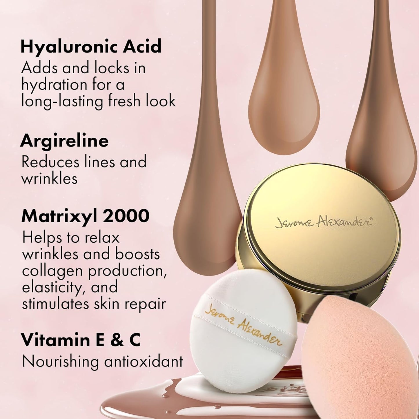 MagicMinerals AirCushion Foundation by Jerome Alexander, Cushion Foundation with Skincare Actives, Long-Lasting, Semi-Matte Finish, Full Buildable Coverage (Medium-Dark)