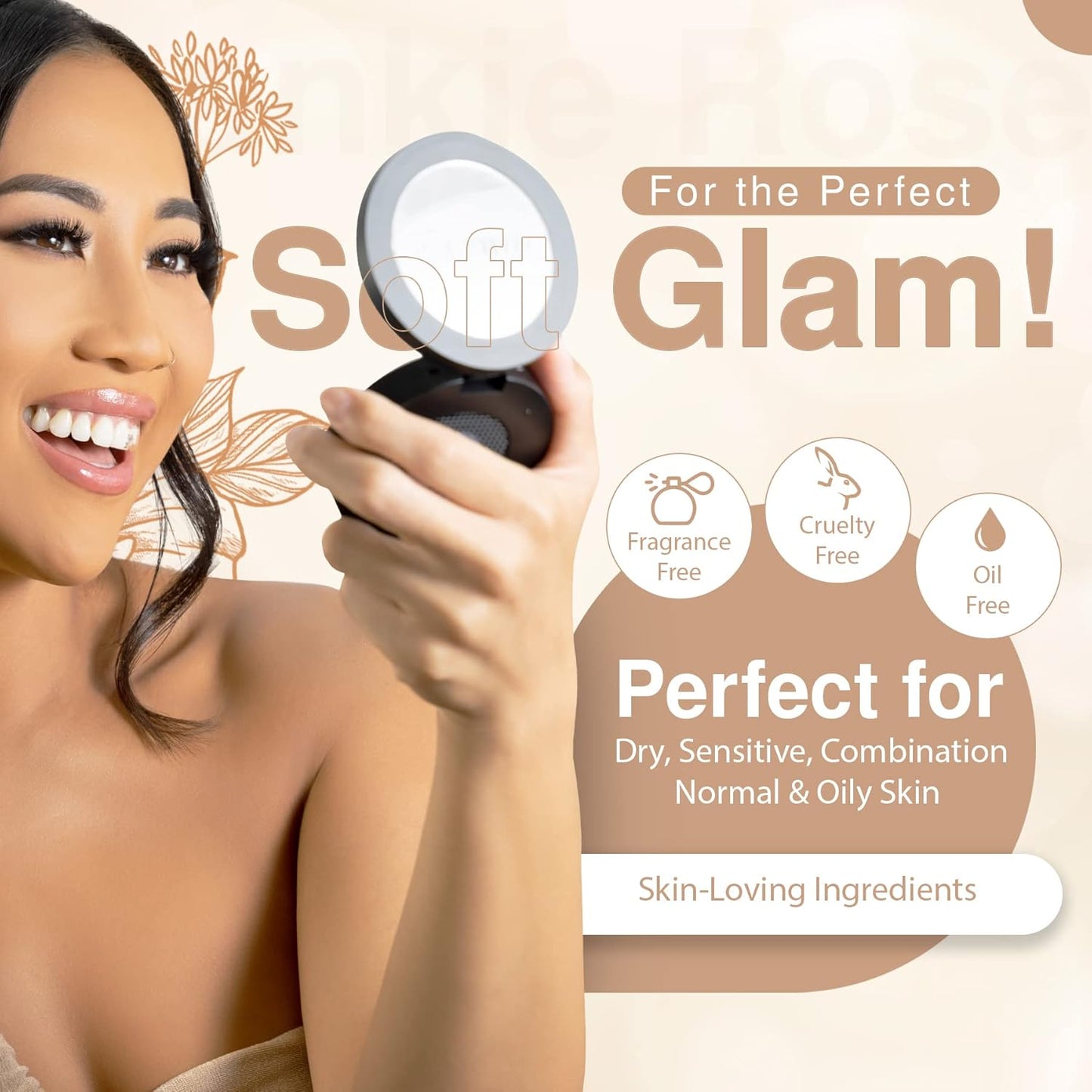 Frankie Rose Cosmetics Powder Foundation – Full Coverage Face Powder For Pores & Imperfections, Evens Out Skin Tone & Shine-Control | 58 Grams (Honey)