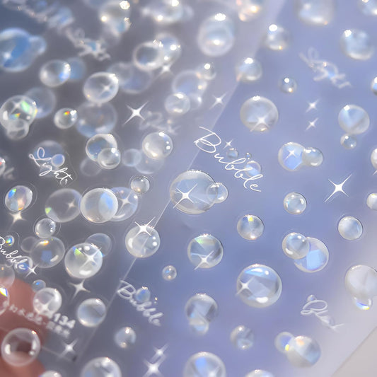 Bubble Nail Art Stickers Summer Nail Stickers for Nail Art 5D Embossed Bubble Nail Decals Star Nail Design Self Adhesive Nail Art Supplies Decoration Accessories for Women and Girls