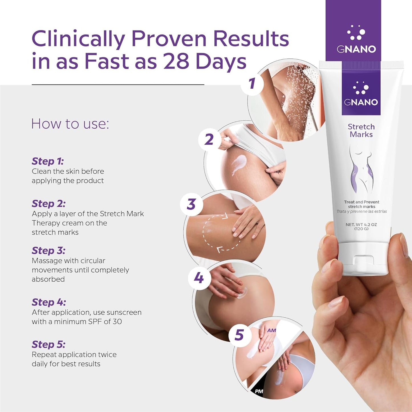 Advanced Stretch Mark Therapy Cream for Stretch Marks and firmer skin with Natural Ingredients to Prevent and get rid of Stretch Marks, Restores and Heals the Skin for Men and Women 4.2oz