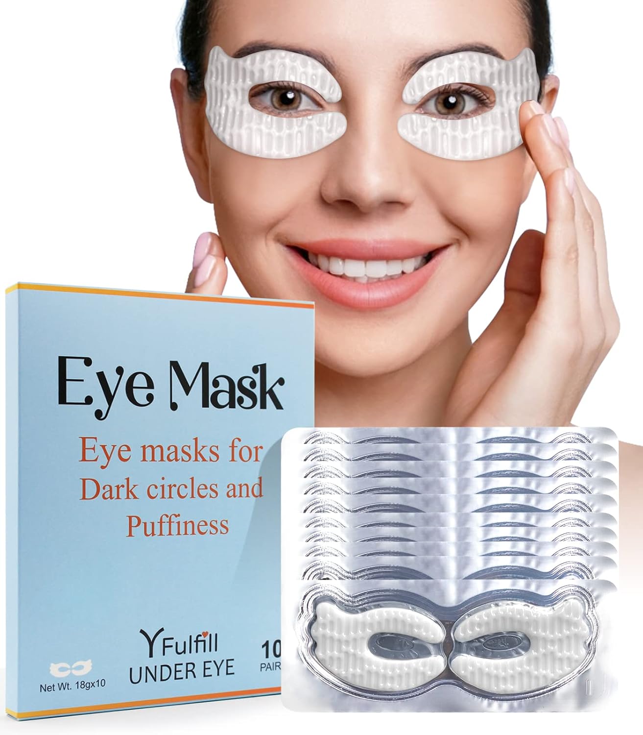 Under Eye Collagen Mask Patches White Color, Under Eye Mask Skincare for Dark Circles and Puffiness