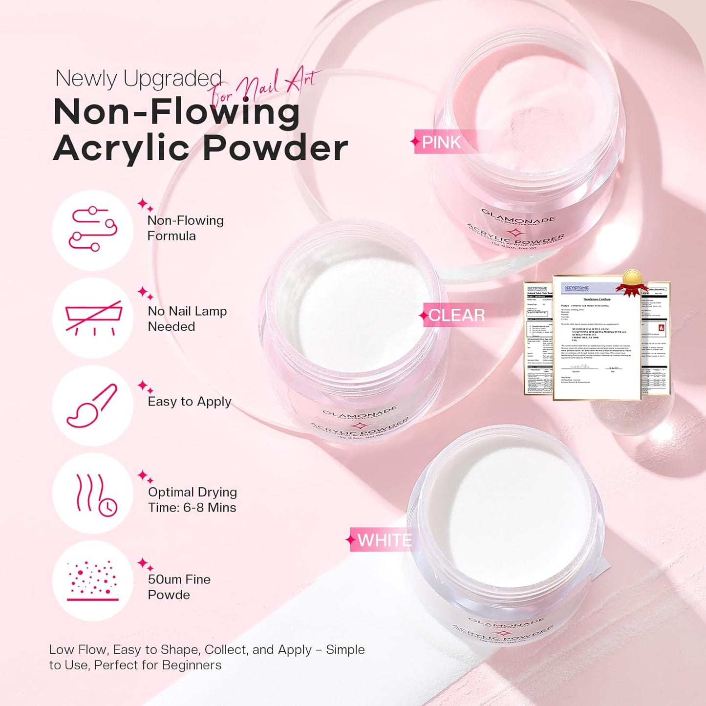 Acrylic Nail Kit for Beginners: Professional Nail Kit Set with Everything UV Light and Complete Nail Supplies Salon