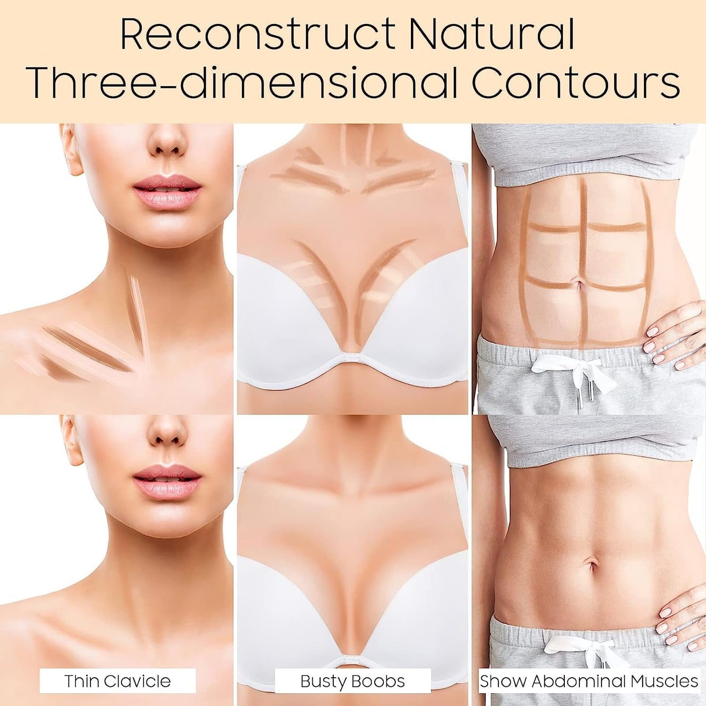 2023 Upgrade Contour Stick, 2 Colors Double-end Contour Highlighter Stick Contour Stick Face Highlighter Contour Makeup Contouring Sticks Cream Concealer (Ivory, Dark Brown)