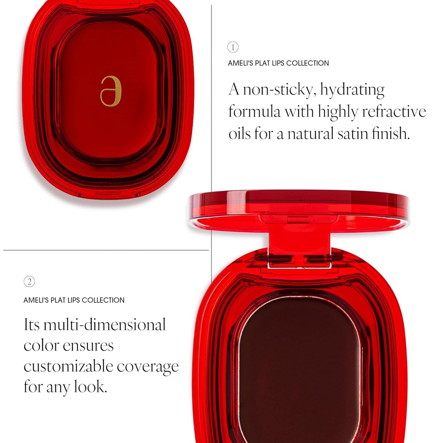 PLAT LIPS 914 VAMPIRE, Lip & Cheek, Lightweight, Naturally Dewy+ Glowy Finish, Blendable & Buildable Formula (1.2g, 0.003 oz.)