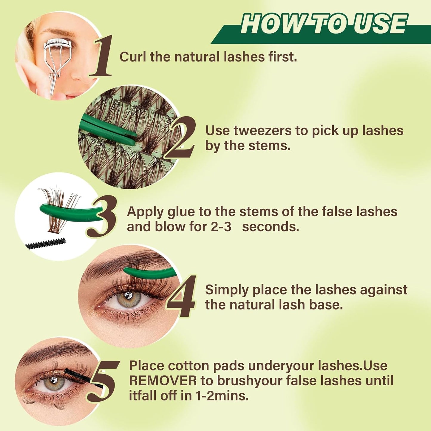 KEYYOU Brown Lash Clusters Natural Lash Extensions Wispy Eyelash Clusters 280Pcs D Curl Eyelash Extensions for Beginner Friendly Dark Lash Clusters Brown Eyelash Extensions (Brown-30D40D-D-8-16MIX）