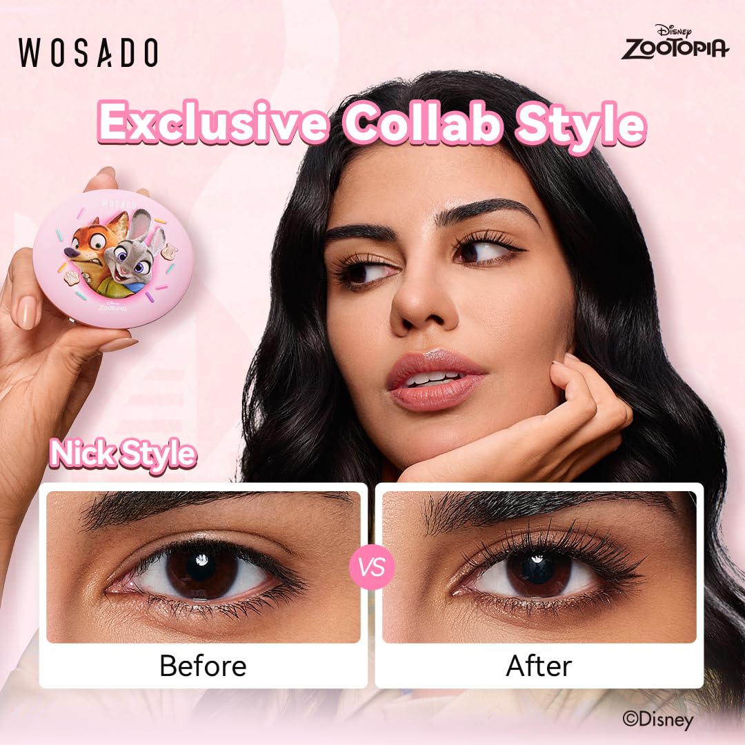 WOSADO×Disney Soft Magnetic Eyelashes Kit with Applicator, Nick Reusable Glue-free Wispy Magnetic Lashes, Cruelty-free False Lashes, Waterproof, Lightweight, Suit for Heavy Makeup