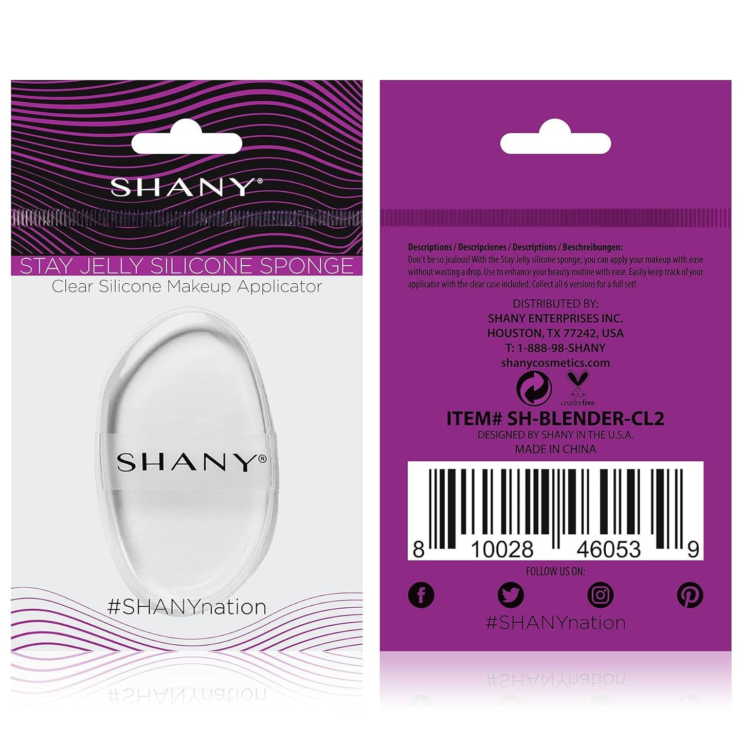SHANY Stay Jelly Silicone Sponge - Clear & Non-Absorbent Makeup Blending Sponge for Flawless Application with Foundation - OVAL