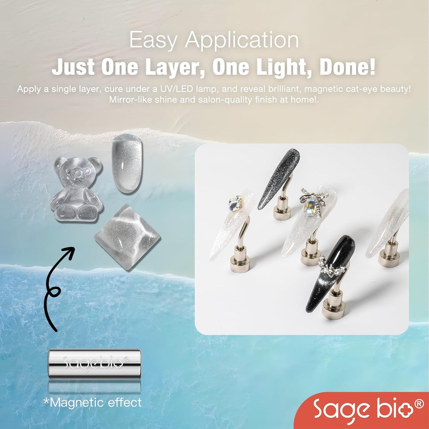 Multifunctional Cat Eye Gel Nail Polish, No Base or Top Coat Required, 15ml, Lasts Up to 4 Weeks, UV/LED Cured, Easy Application, R103