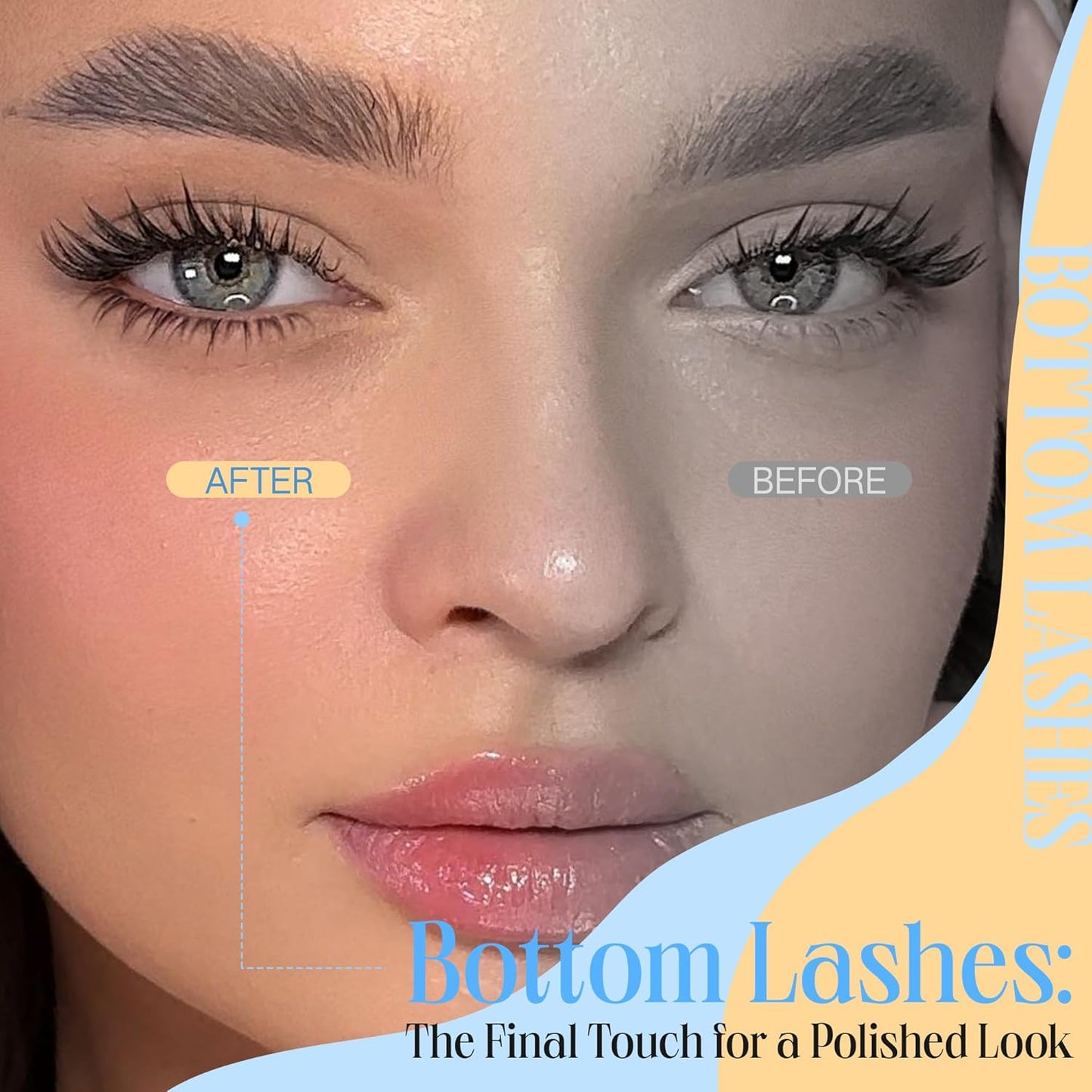 Bottom Eyelash Clusters Lower Lashes Natural Manga Individual Lashes 4-7MM Short Lash Extension Bottom Lash Clusters CC-Curly DIY at Home Easy Application by Newcally