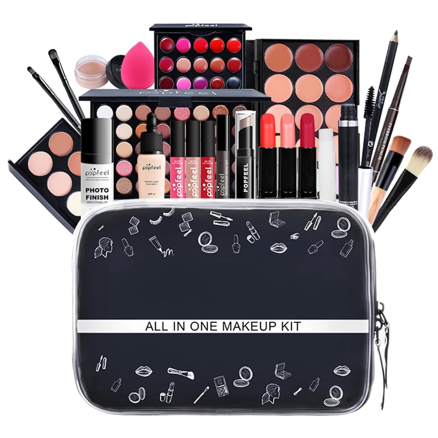 Makeup Kit for Women Full Kit, 24PCS Multi-Purpose Makeup Kit All-in-One Makeup Gift Set Makeup Essential Starter Kit, Compact and Lightweight Design for Girls, Women