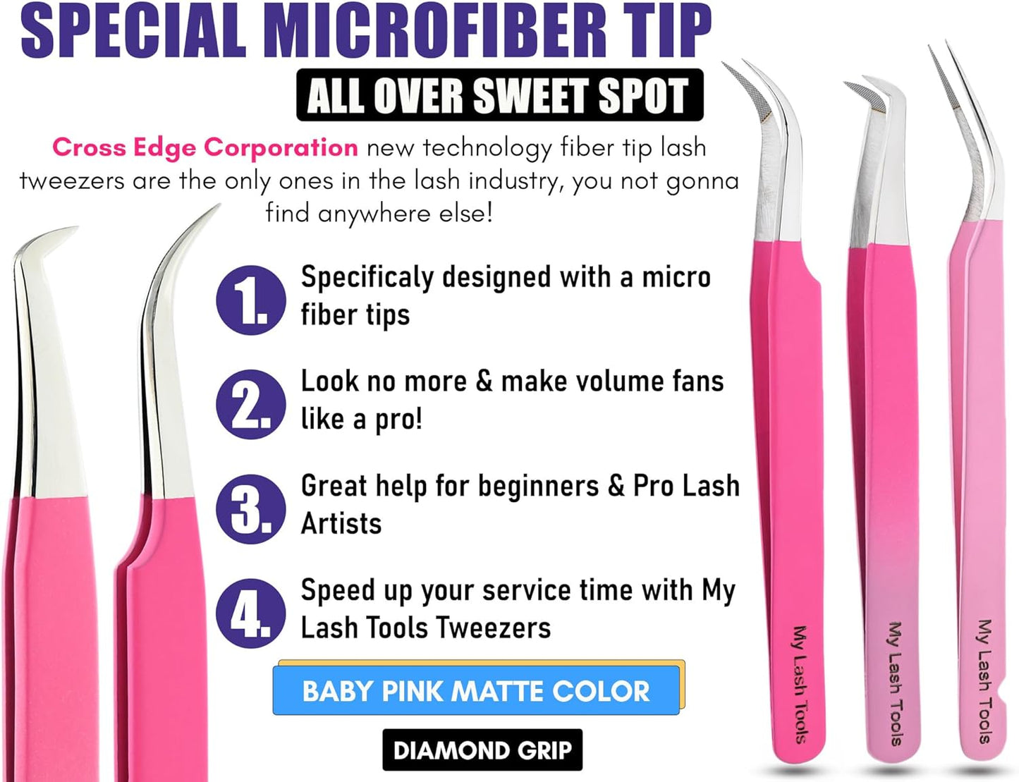 My Lash Tools New Isolation Lash Tweezers For Eyelash Extensions Best for Individual Isolation & Classic Lashes Japanese Stainless Steel Lightweight Precision Lashing Twisers (CEC-JP/05)