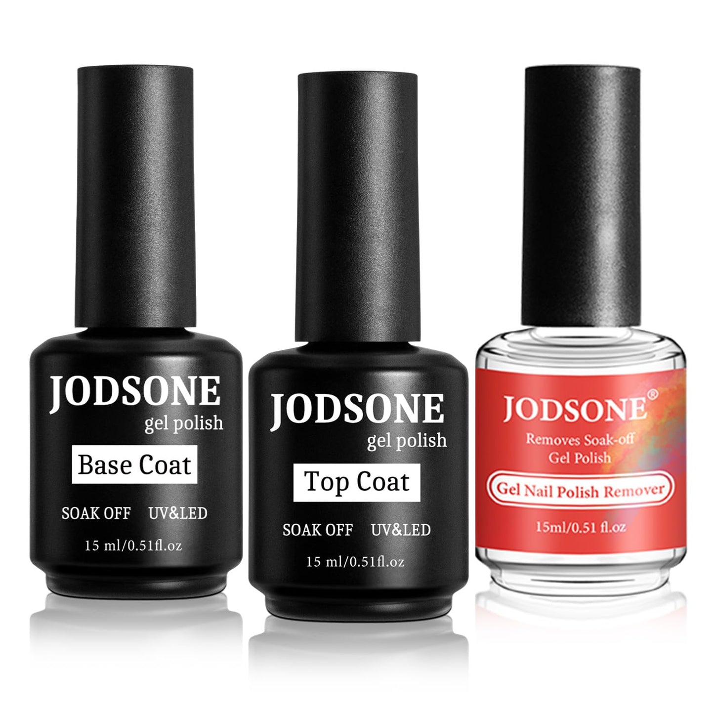 JODSONE Gel Nail Remover Quick Gel Nail Polish Remover and Base Coat Top Coat Simple Set is Suitable for Beginners to Try