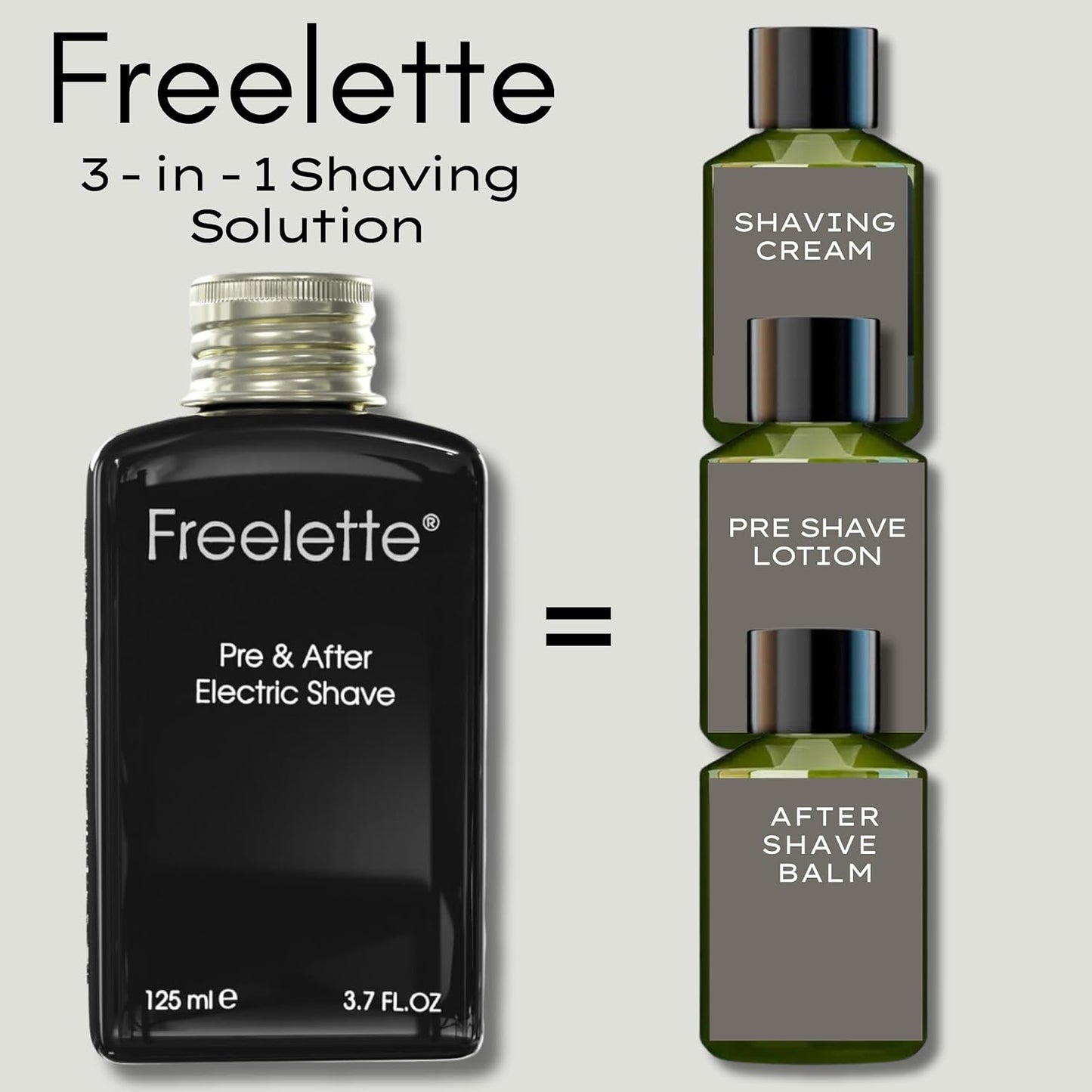 Pre Electric Shave After Shave Lotion Cream - Close Shave Balm - Smooth Irritation Free Shaving - Cooling Pre and Post Shave Balm. Freelette (MINT/BERGAMOT) 3.76 FL.OZ