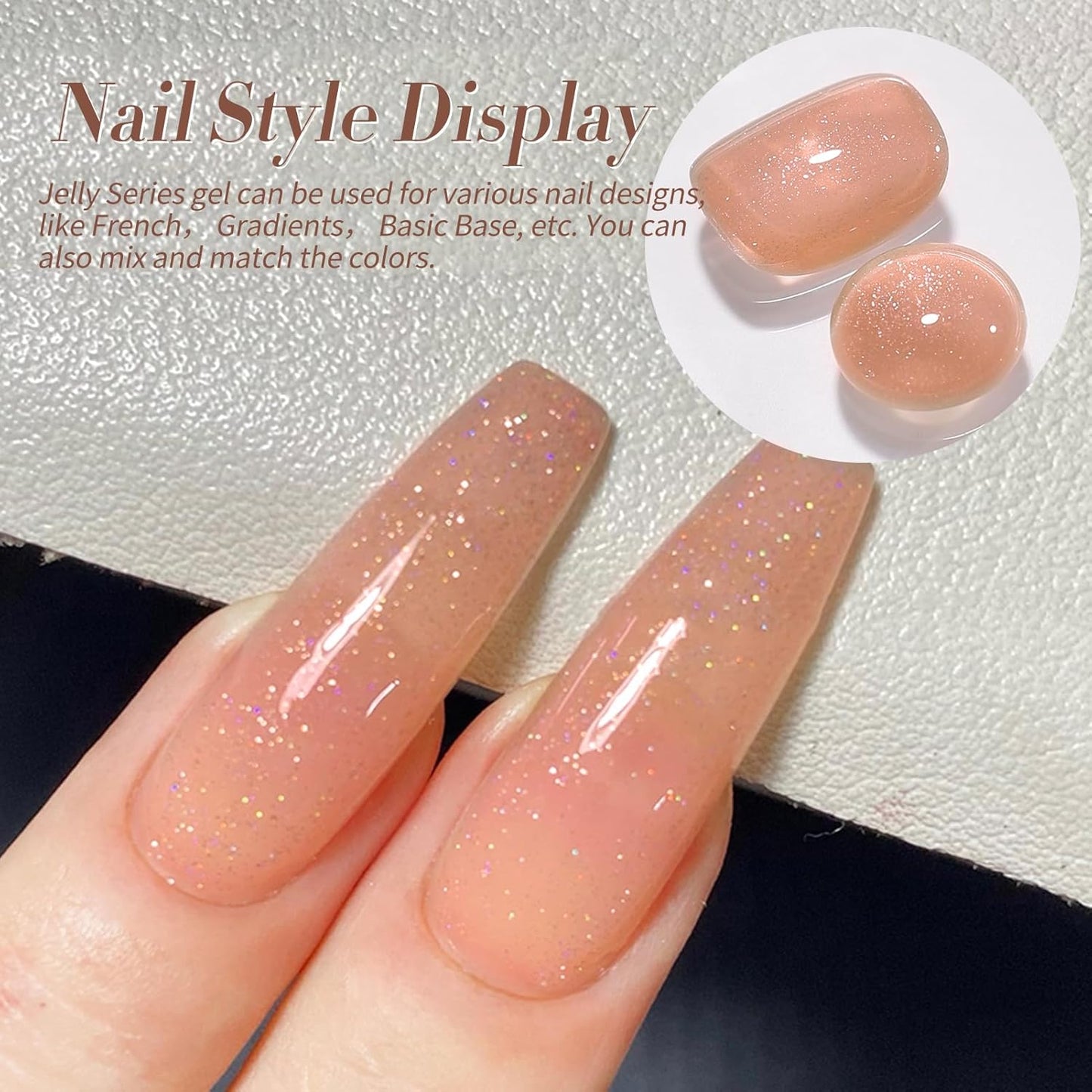 Born Pretty Jelly Gel Nail Polish Fall Winter Brown Nude Dark Wine Red Sheer Gel Nail Polish, Crystal Transparent Gel Polish Nail Art Manicure DIY Salon and Home 7ML 6PCS