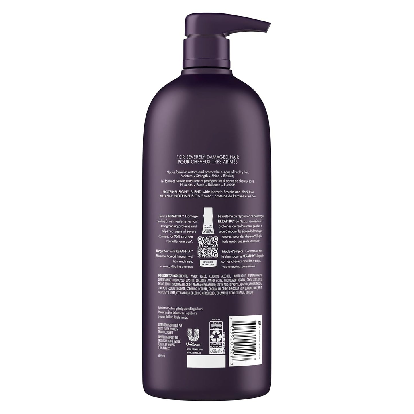 Nexxus Keraphix ProteinFusion Conditioner with Keratin Protein and Black Rice Conditioner for Damaged Hair 33.8 oz