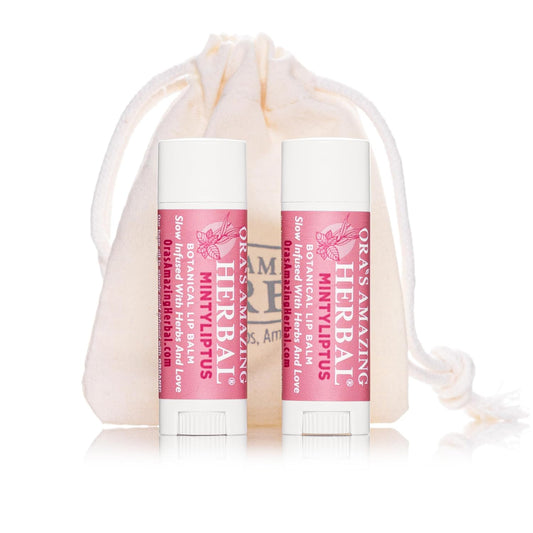 Natural Lip Balm, Herbal Infused, Mintyliptus Peppermint Eucalyptus, Calendula Lip Balm, Ora's Amazing Herbal
