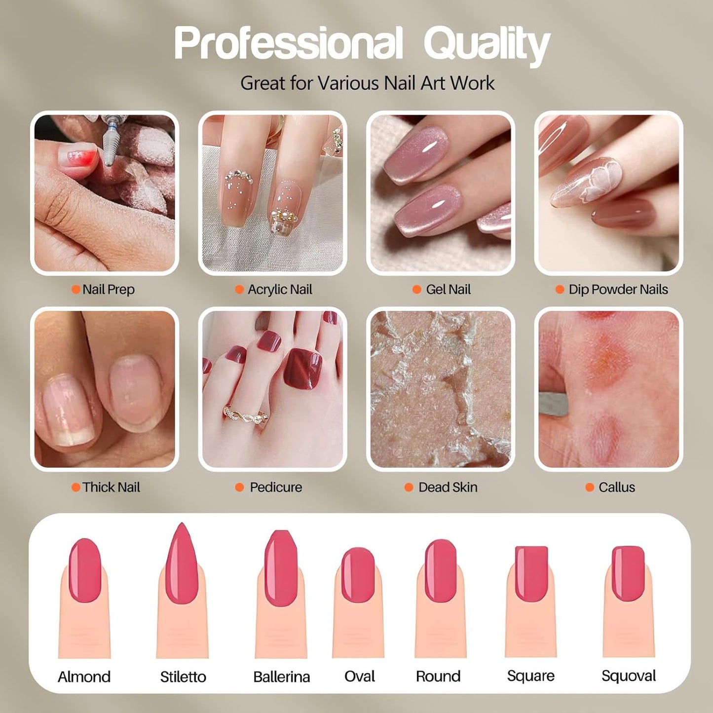 Electric Nail Drill Machine Nail Drill Electric File Nail File Kit for Beginners Acrylic Gel Nails Manicure Pedicure Polishing Shape Tool with 8 Bits Gel Nails and Home Salon Use