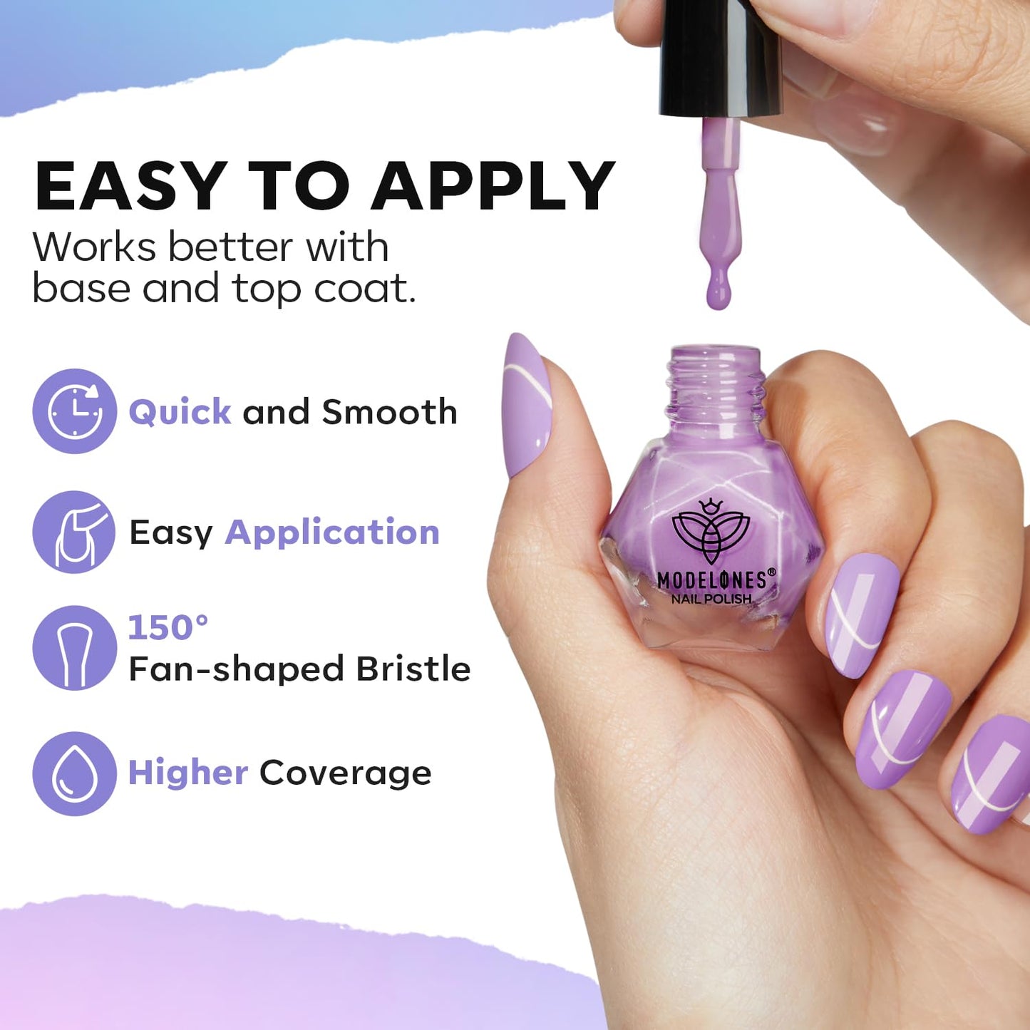 modelones Nail Polish Set, 6 Colors 2025 Baby Blue Purple Nail Polish Set Shimmer Glitter Sliver Fast Drying Mini Nail Lacquer Kit Finger Manicure DIY Nail Art Home Salon Gift for Women Girl