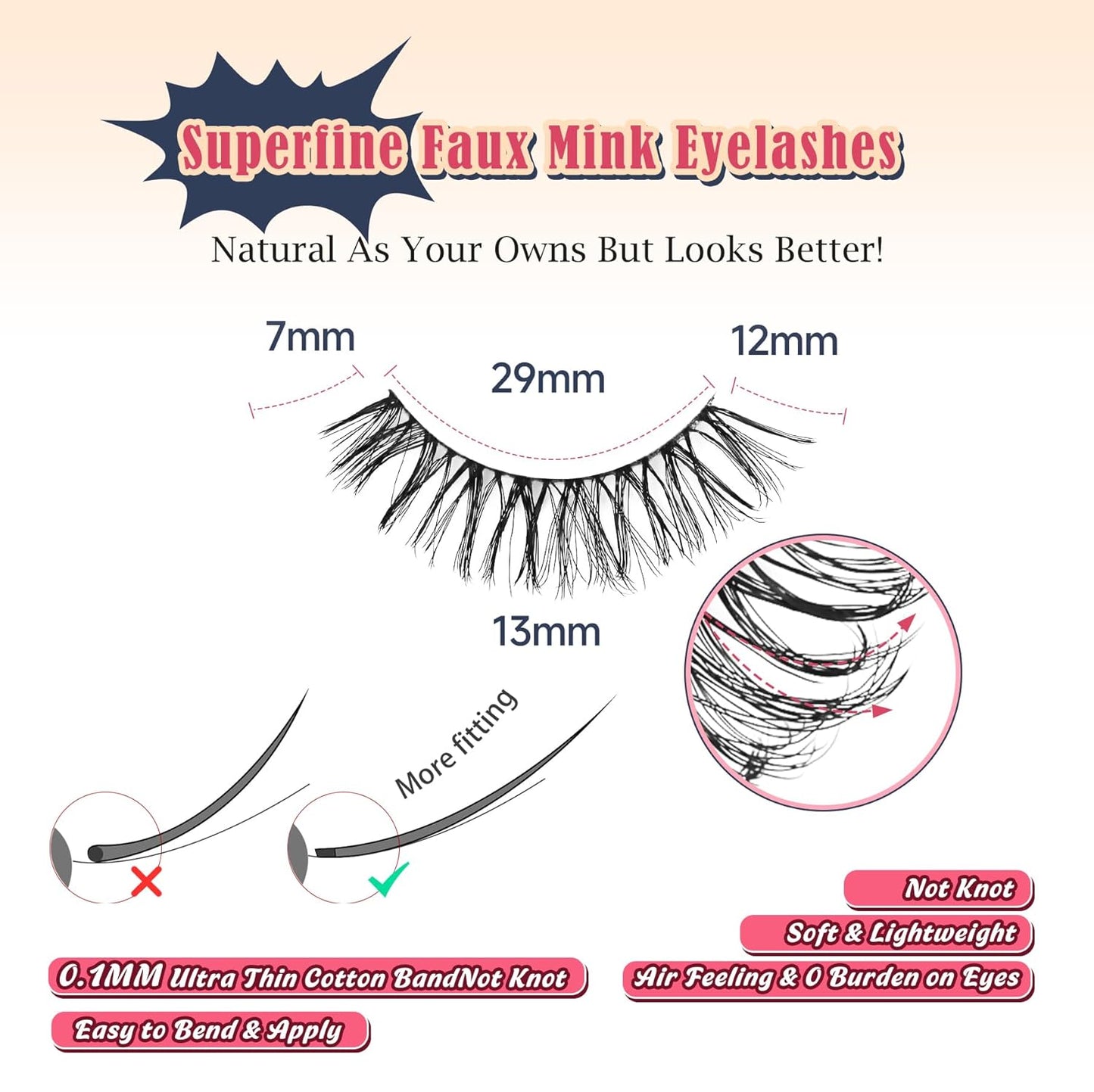 Wispy Cat Eye Lashes Natural Look Short Eyelashes C Curl Eye Lash Pack Siligli