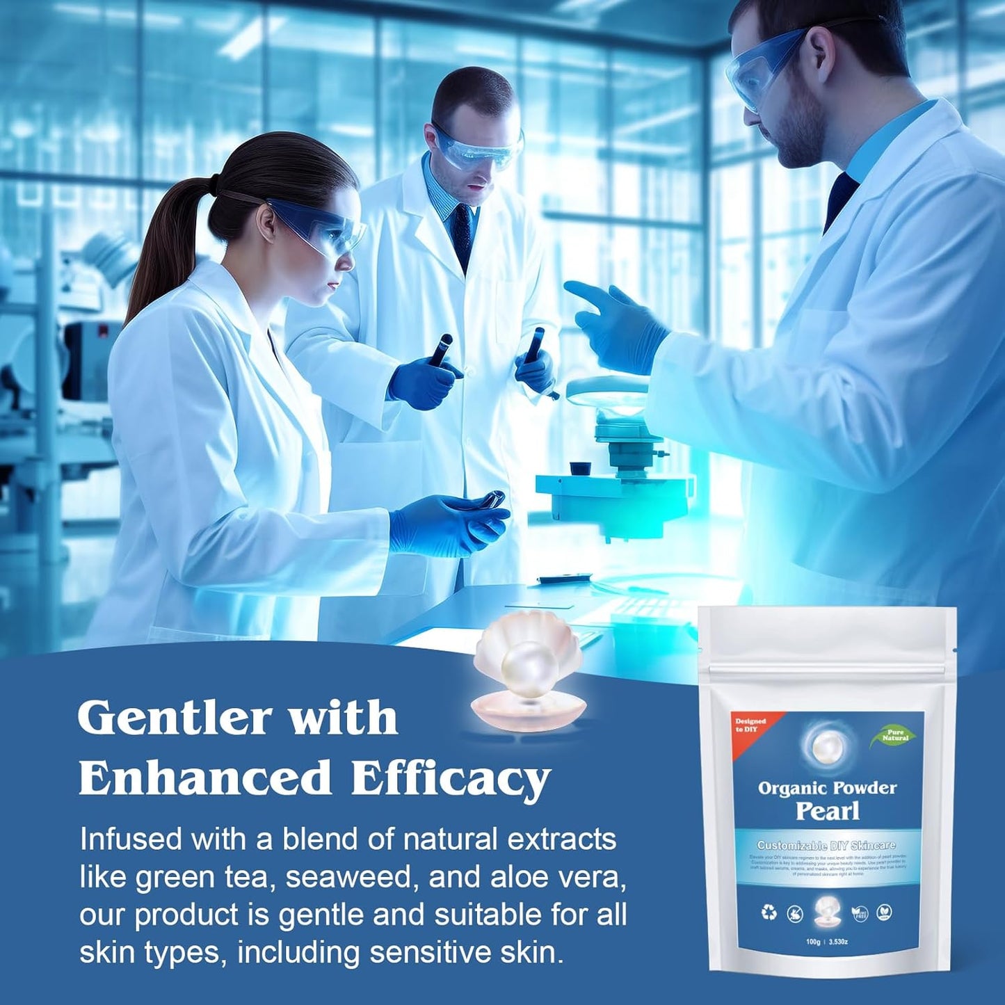 Zlimer Freshwater Pearl Powder for DIY Skincare,Whitening,Pore Minimizer,Anti-Aging,100% Natural, 100g(3.52oz)