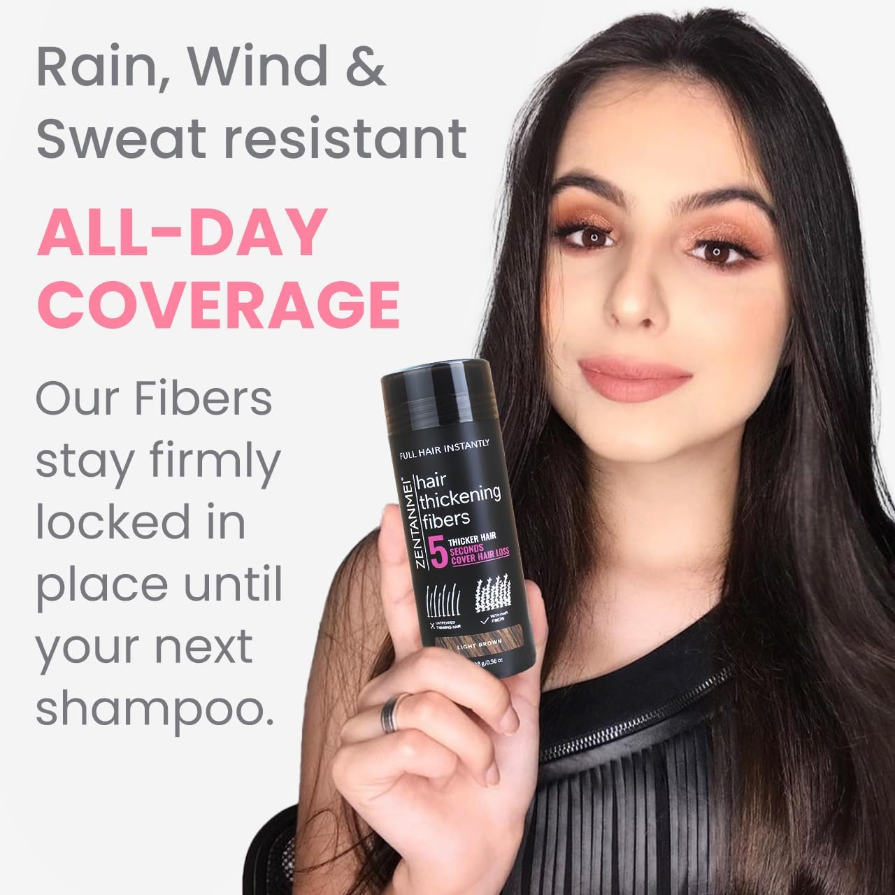 Hair Fibers for Thinning Hair for Women All-Natural Hair Building Fibers 0.98 Oz Hair Volume Powder Bald Spot Cover Up for Men & Women (Black）