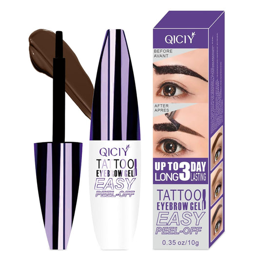 2025 New Tattoo Eyebrow Gel Easy Peel Off for Women, Upgrade Eyebrow Tattoo Peel Off, Transfer-proof Eyebrow Gels Waterproof for All Skin Types (Brown)