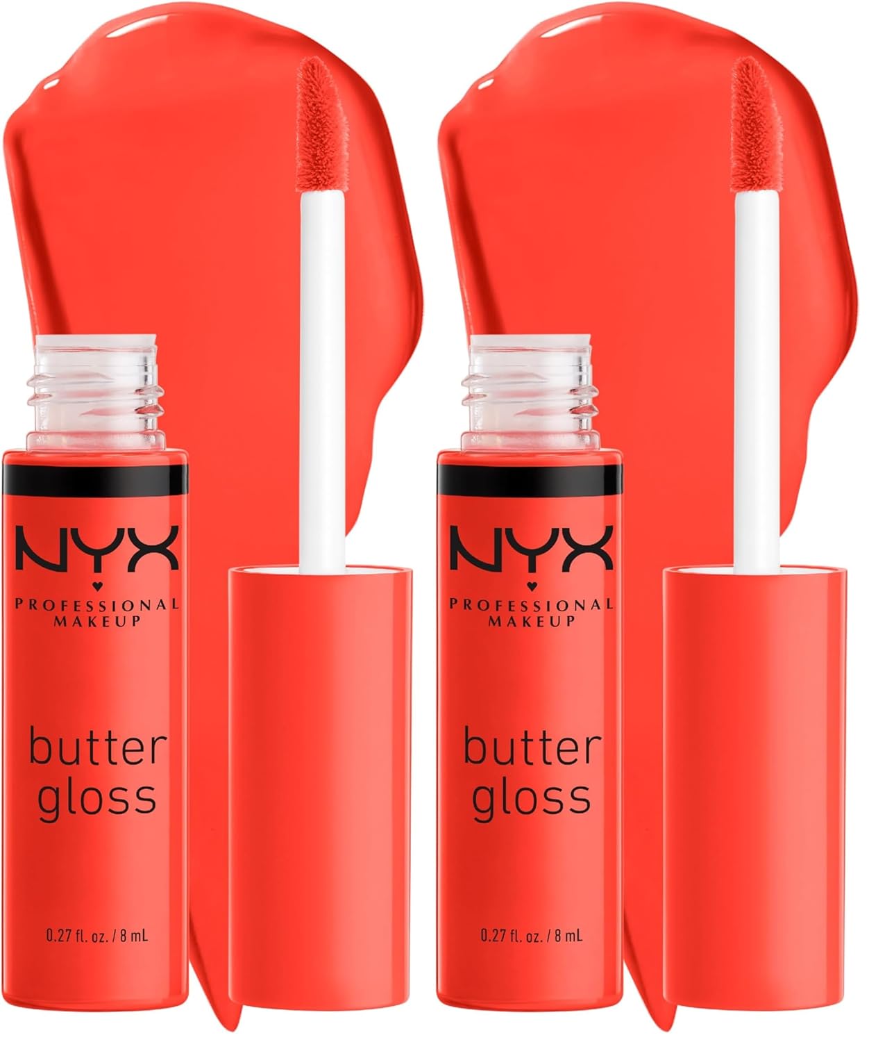 NYX PROFESSIONAL MAKEUP Butter Gloss, Non-Sticky Lip Gloss - Orangesicle (Orange) (Pack of 2)