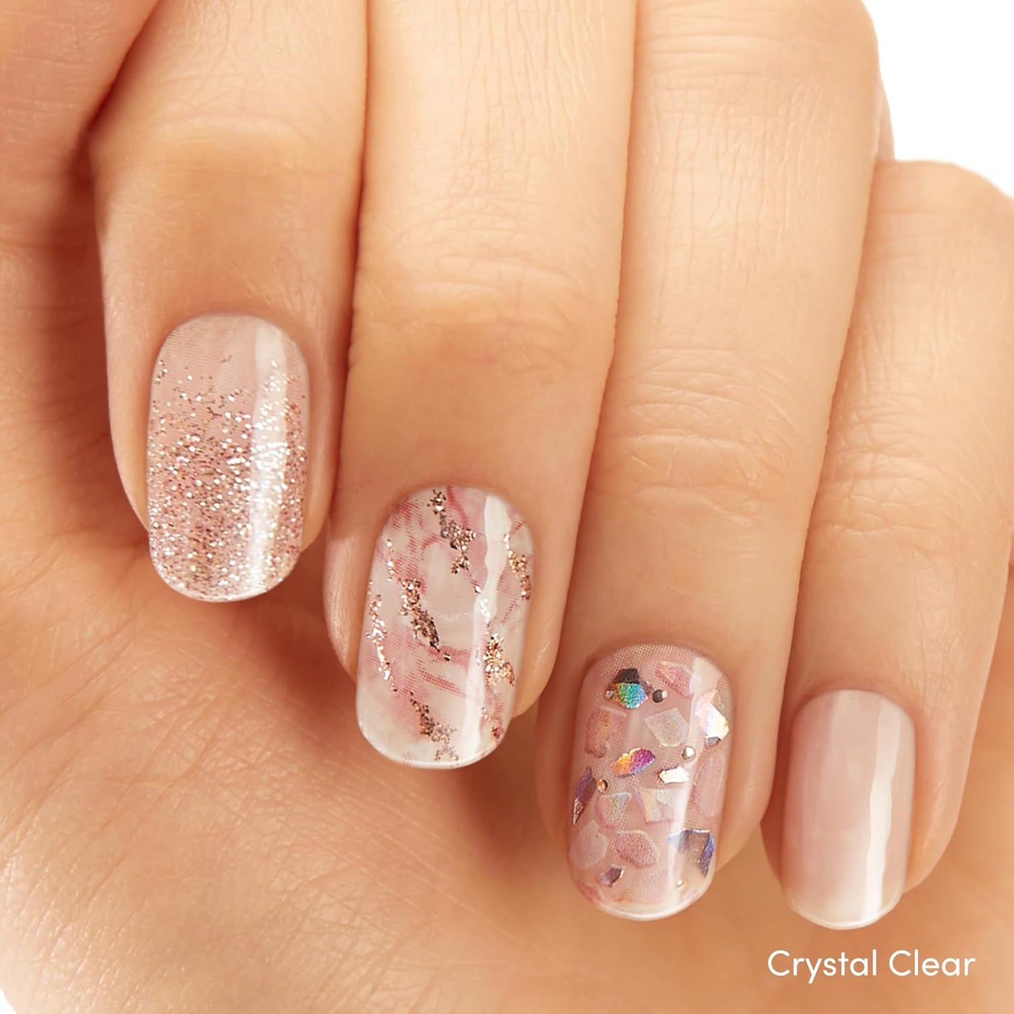 Dashing Diva Gloss Nail Strips Bundle - The Classic Marbles Collection - Crystal Clear & Maybe Marble - UV Free, Chip Resistant, Long Lasting Gel Stickers - Contains 2 Sets