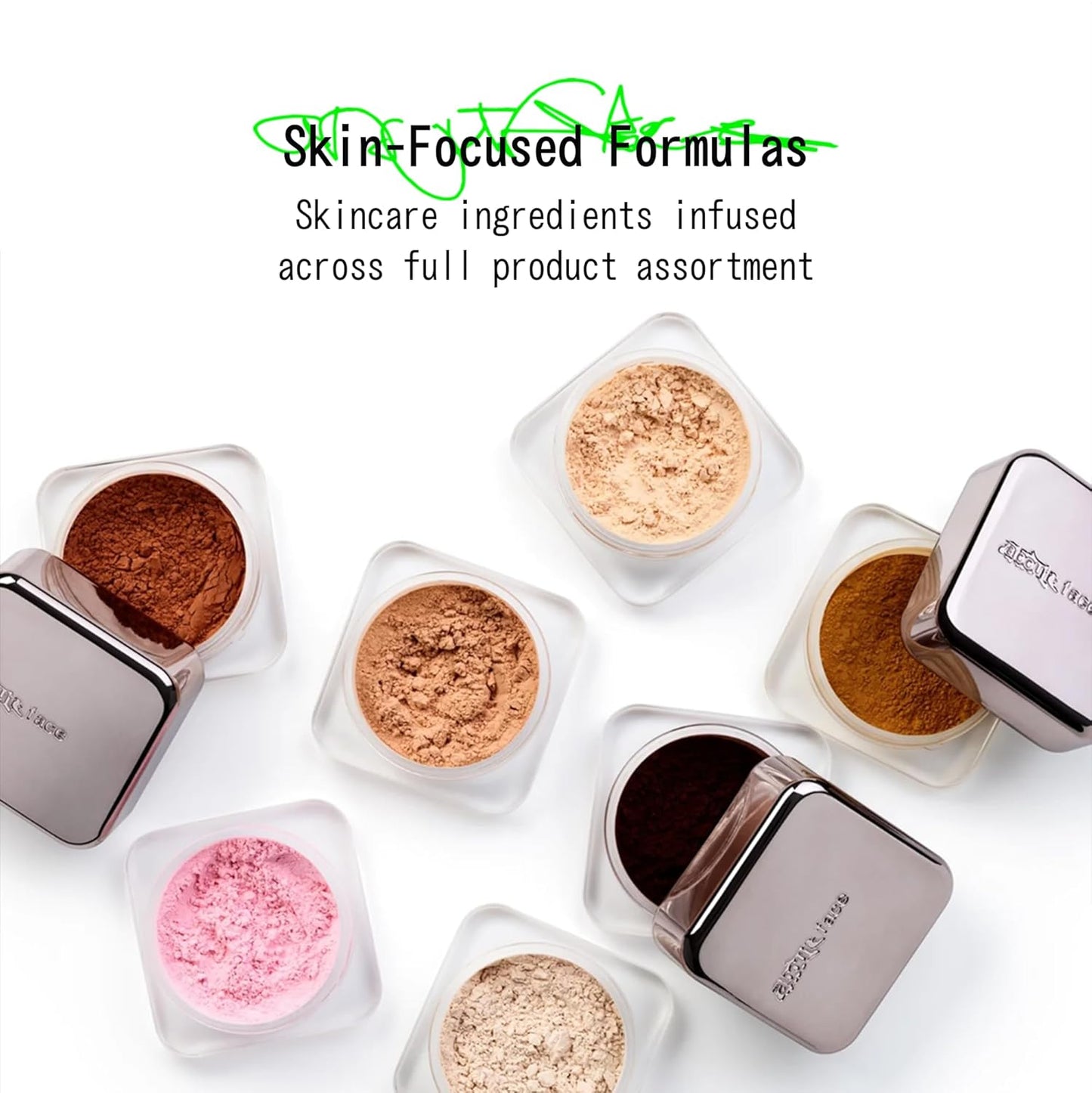 about-face Curtain Call Set & Smooth Loose Powder Draped – Lightweight, Oil-Absorbing Setting Powder with Rice Starch & Corn-Based Talc Alternative – Vegan, Cruelty-Free – 0.35oz (Medium)