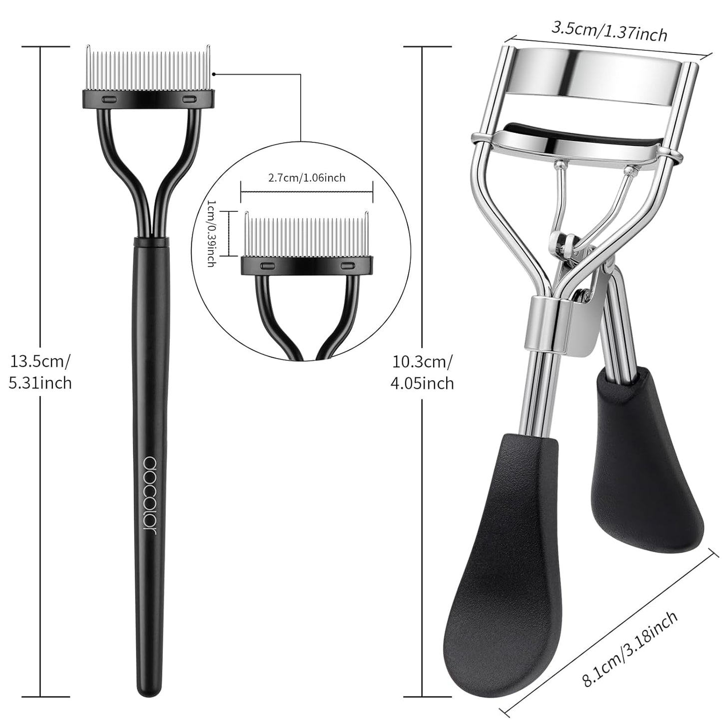 docolor Eyelash Curler with Eyelash Comb, Lash Curler with 8 Pcs Silicone Refill Pads Suitable for All Eye Shapes Curl up to one Day Easy to Operate No Pinching or Pulling Eyelash Eye Makeup Tool