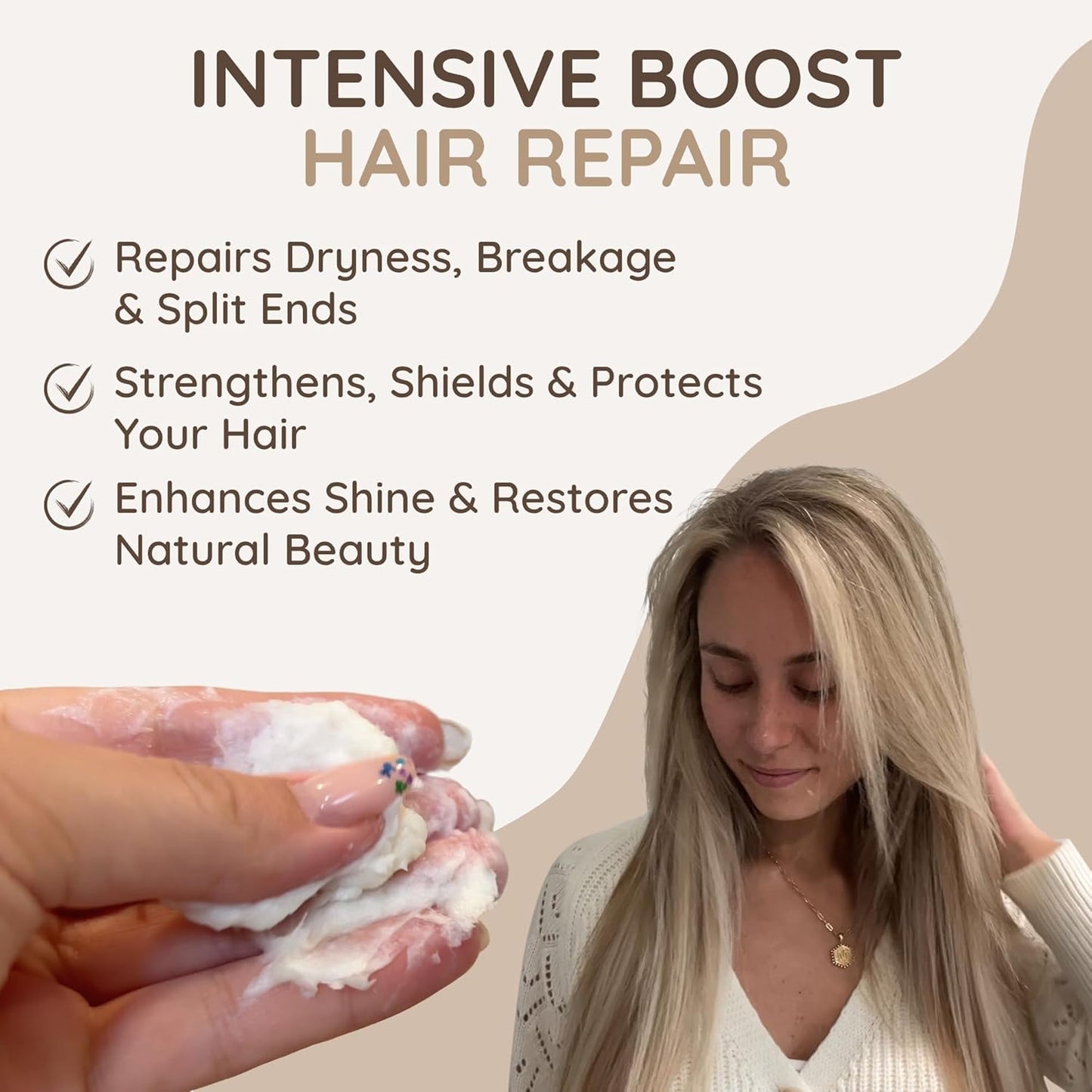 VITAMINS hair cosmetics Keratin Hair Mask - Protein Repair Keratin Treatment - Deep Conditioner for Dry, Damaged, Curly, Straight & Frizzy Hair with Biotin, Collagen & Castor Oil - 8.5 Fl Oz