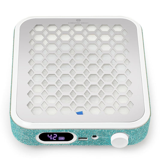 Nail Dust Collector, Rechargeable Dust Collector Nail Tech, Powerful Vacuum Fan Vent Dust Collector Extractor Dust Suction Machine for Acrylic Nails Polishing, Nail Salon&Home, Blue