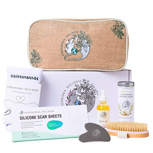 Luxury Baby Shower Gifts- Pregnancy Gift Box for First Time Moms- Pregnancy Must Haves - PostPartum Recovery Care- Postpartum Essentials - Prenatal and PostPartum Gift - Sashamama Gifts for mom