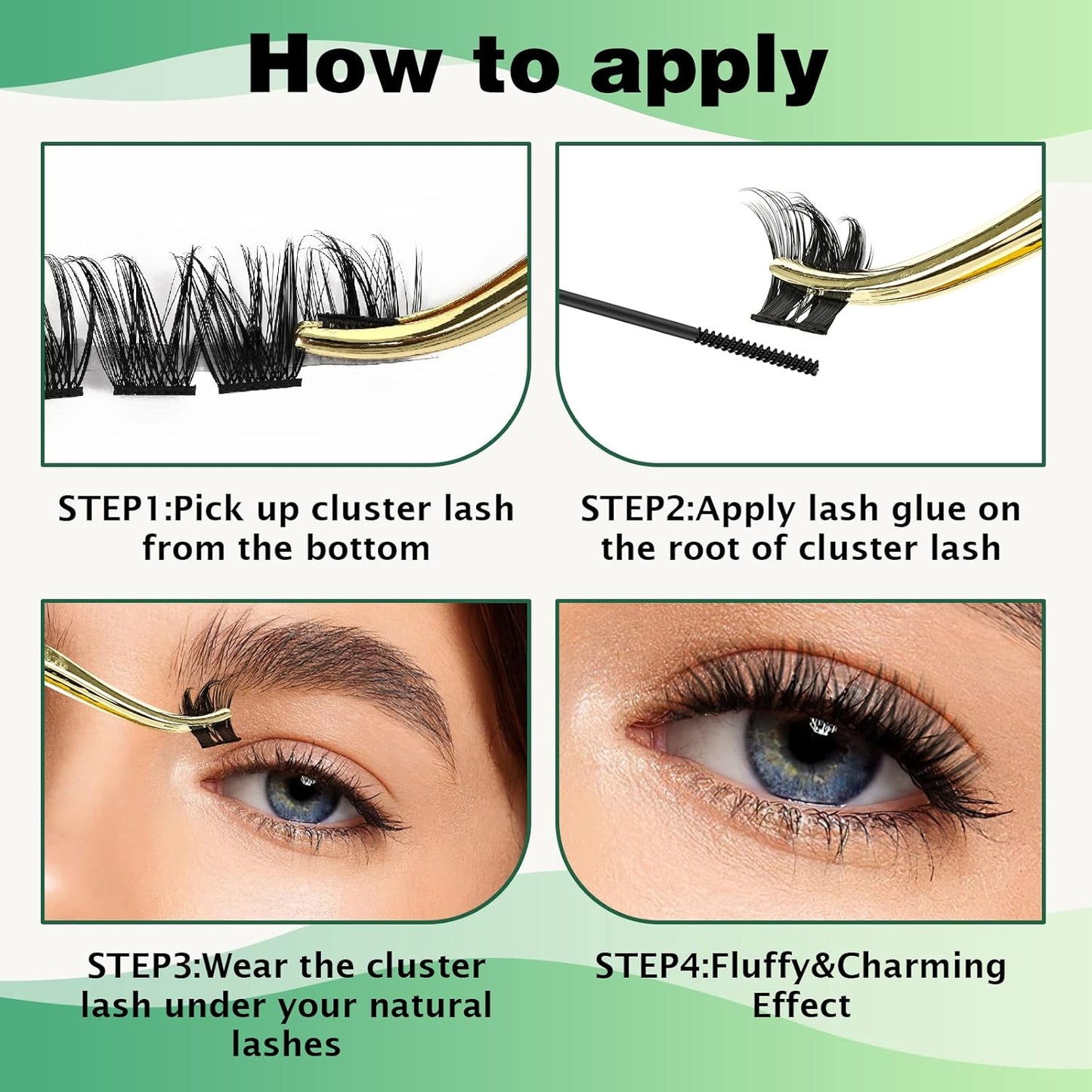 Lash Clusters,96 Pcs Cluster Lashes D Curl 18mm DIY Lash Extensions Eyelash Clusters,KEYYOU Volume Wispy Individual Lashes Soft&Comfortable Easy DIY at Home(Y06,D-18mm)