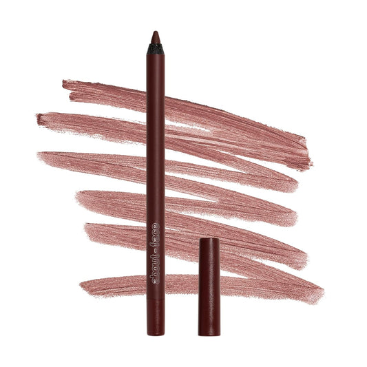 about-face Matte Fix Lip Pencil Smoked – Long-Wear, Creamy Matte Lip Liner with Hyaluronic Acid & Vitamins C & E – Vegan, Cruelty-Free, Clean Beauty – 0.042 oz (Plum Brown)