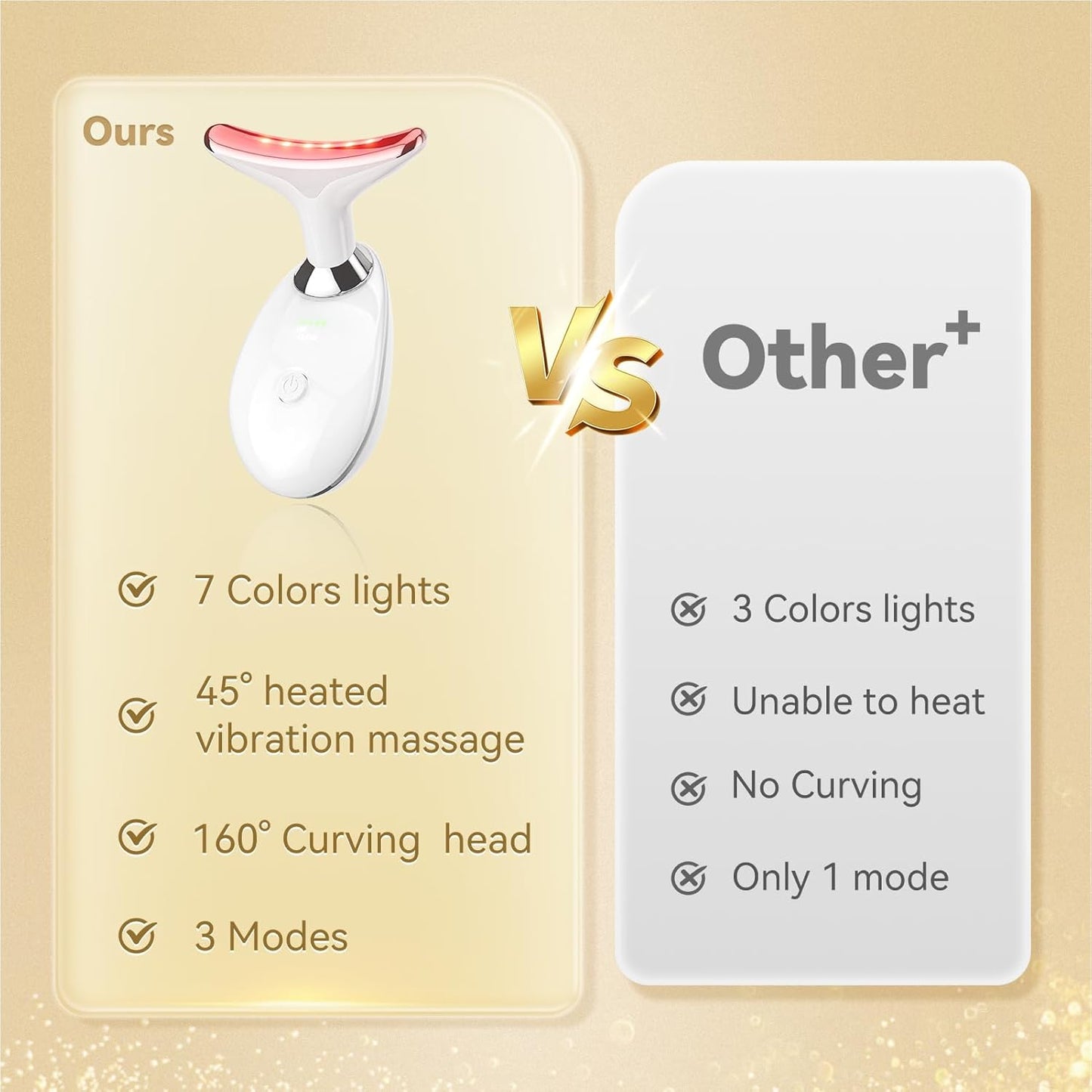 7 Color Face Massager Tool, Multifunctional Neck Facial Massager, Portable Face culpting Wand for Skin Care