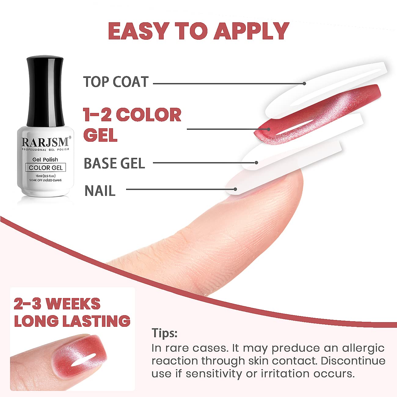 RARJSM Cat Eye Gel Nail Polish Nude Red 9D Cateye Galaxy Universal Glitter Shimmer Velvet Ice Gel Polish 15ml Single Bottle with Magnetic Stick UV LED Curing Requires Soak Off Home Salon DIY Manicure