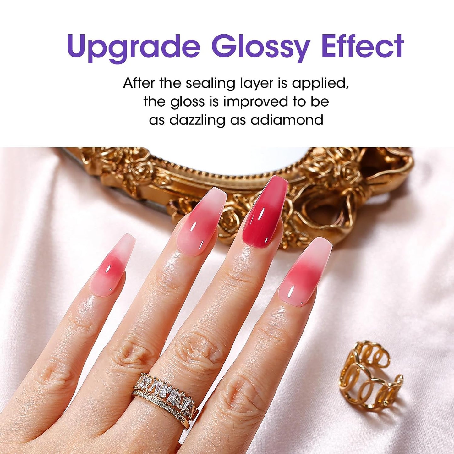 GELLEN Gel Top Coat Nail Polish- 18ml No Wipe Top Coat Gel Polish, High Gloss Shiny Long Lasting, Soak Off Nail Lamp for Home DIY and Nail Salon