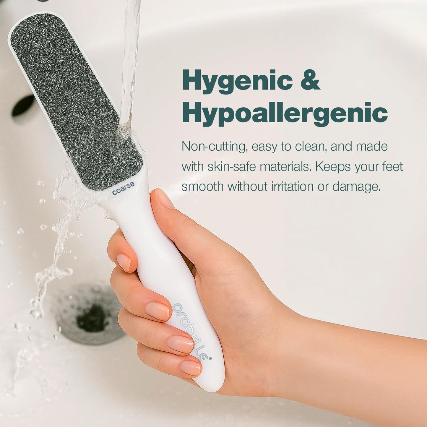 Probelle Double Sided Multidirectional Nickel Foot File Callus Remover - Immediately Reduces calluses and Corns to Powder for Instant Results, Safe Tool (White)