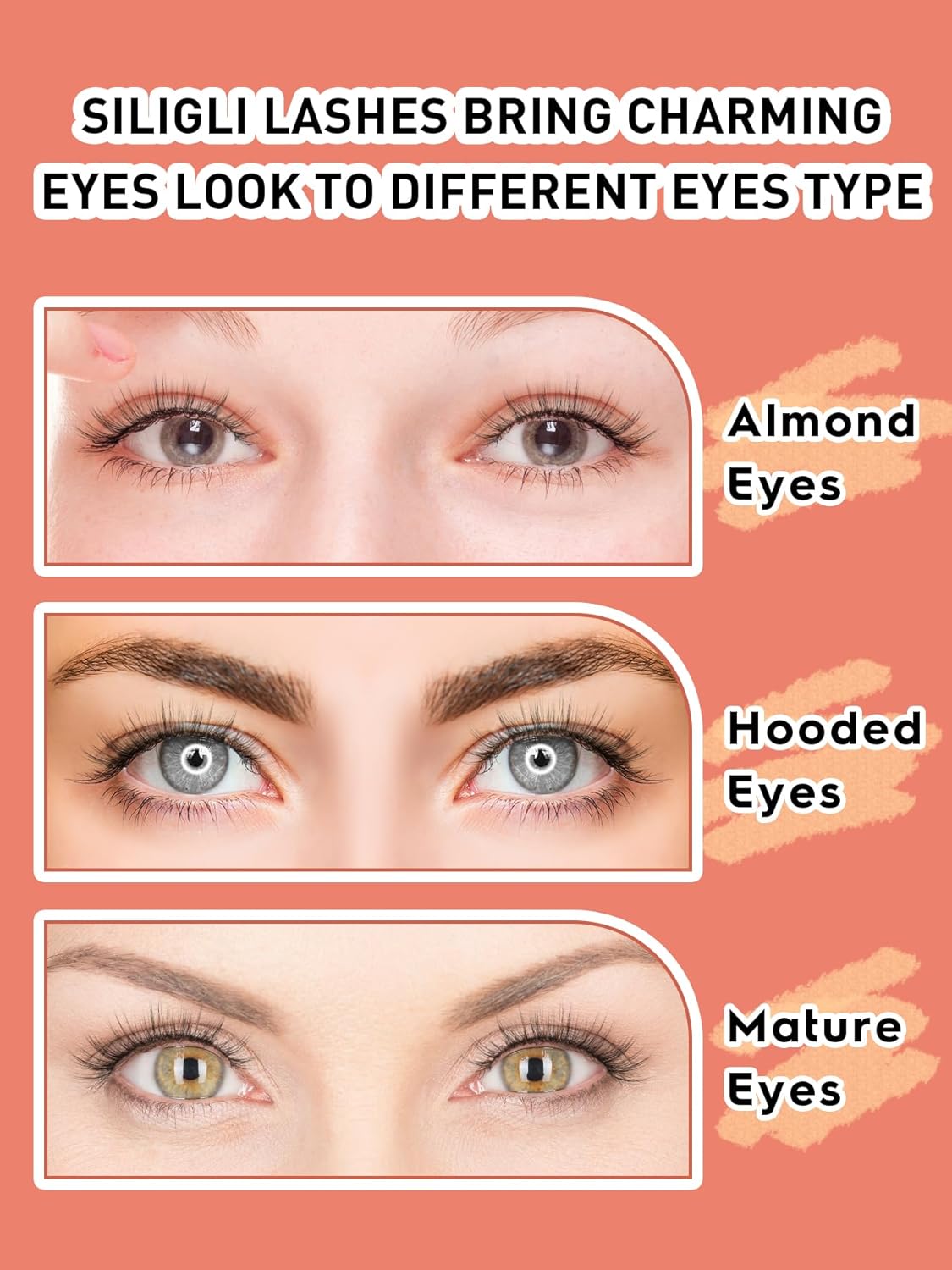 Lashes Cat Eye 15mm False Eyelashes Natural Lashes Strips Thin Band Wispy Lash Pack 3D Volume Fake Eyelash Curly 7 Pair Siligli