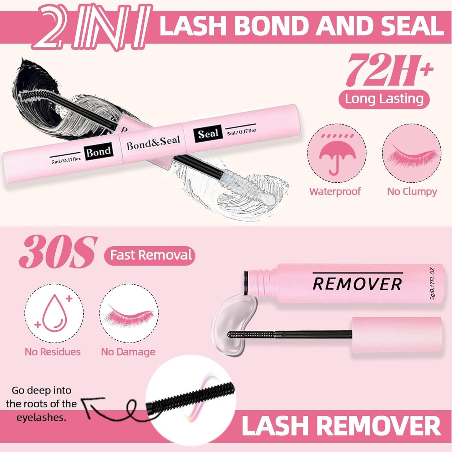 DIY Lash Extension Kit 900Pcs D Curl 9-18mm Lash with Lash Bond and Seal,Quick Glue Remover Lash Shampoo Cleansing Brush Wristband Tweezers Eyelash Brush Mini Applicator