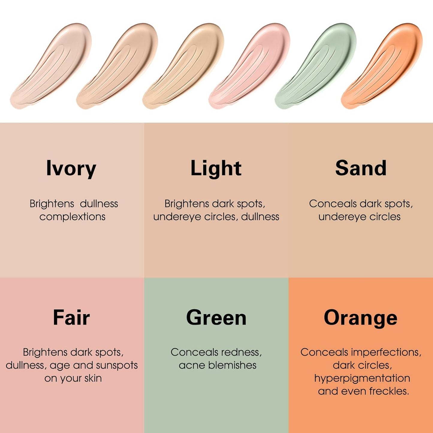 UCANBE Liquid Concealer Stick, Conceals, Covers, Highlights, Medium to Full Coverage Hydrating Color Corrector Face Makeup for Under Eye Dark Circles, Redness, Dullness, Fine Lines - Orange