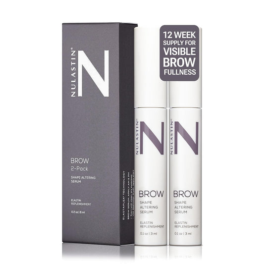 NULASTIN Eyebrow Serum for Thicker Looking Brows - BROW Shape Altering Serum - Reduce Shed & Encourage Fuller, More Youthful-Looking Brows - With Keratin & Peptides (2 Count, 0.1 fl oz each)