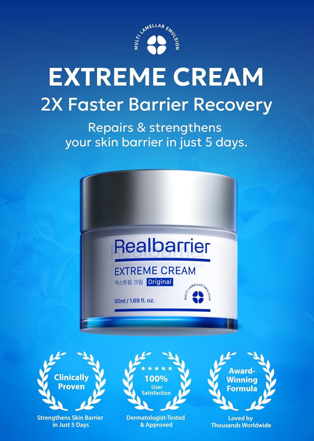Real Barrier | Extreme Cream | Korean Moisturizer Face Cream, Korean Skin Care | Rich Face Lotion for Sensitive Skin | Hydrating Face Moisturizer with Hyaluronic Acid and Ceramides | 1.69 fl oz (50ml)