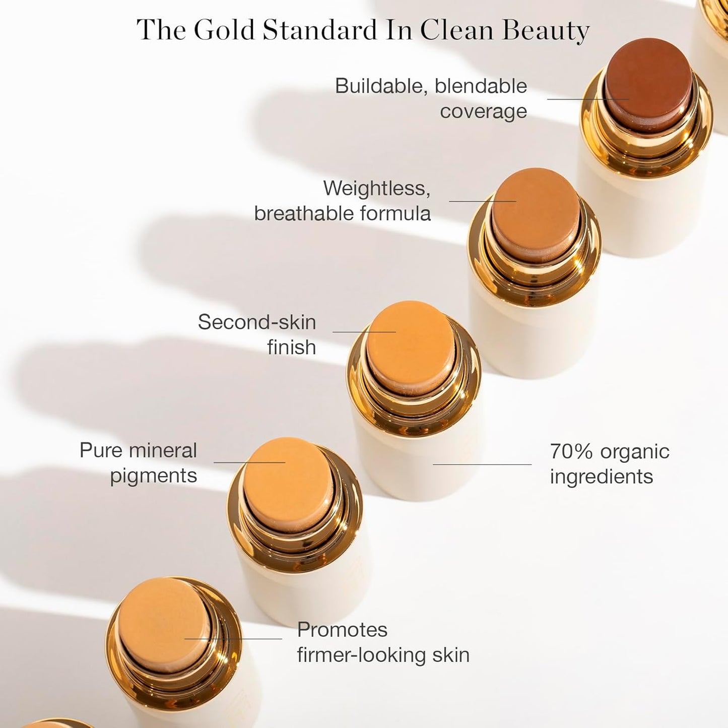 Ogee Sculpted Complexion Foundation Stick (Birch 0.5N - Fair, Neutral Undertones) Full Coverage Foundation Makeup - Instantly Balance & Even Complexion - 70% Organic Ingredients