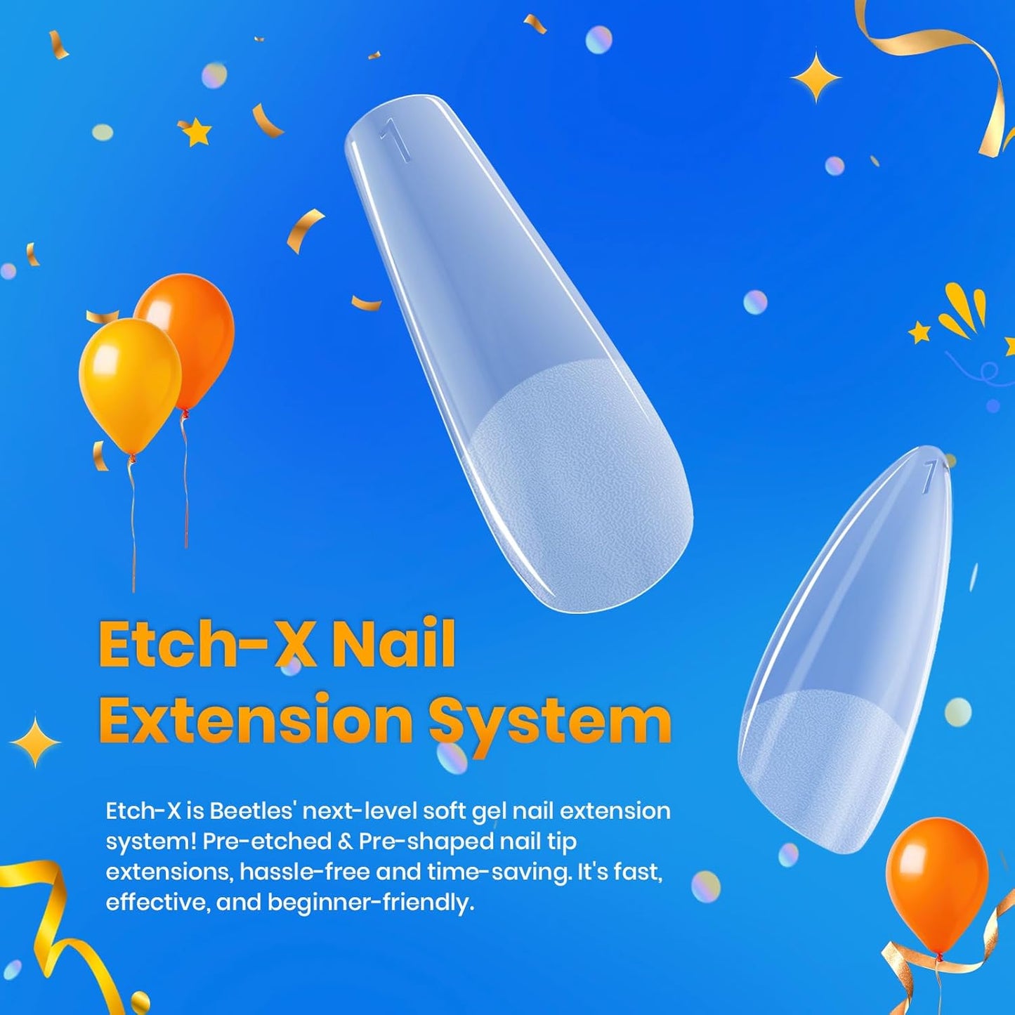 Beetles Short Almond Nail Tips: 12 Sizes 288 PCS Half Matte Full Cover Gel Tips Clear Acrylic Gel Nail Tips Almond Shape for DIY Extension