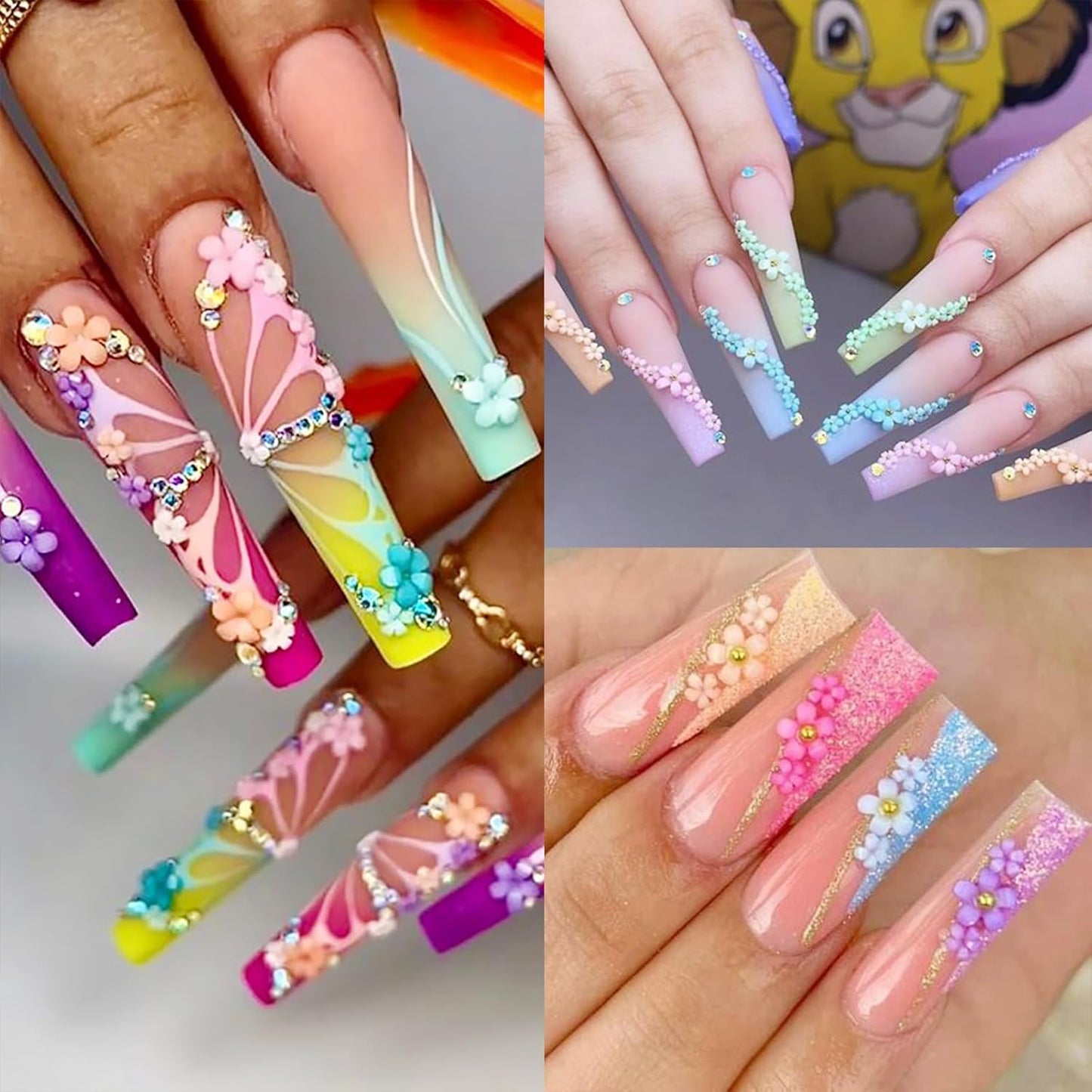 Nail Charms Rhinestones Colorful Nail Art Gems with Glue Gel Flatback Pearls Supplies Luxurious Crystal AB Rhinestones Nails Accessories Jewelry Pearls for Women Nails DIY Design