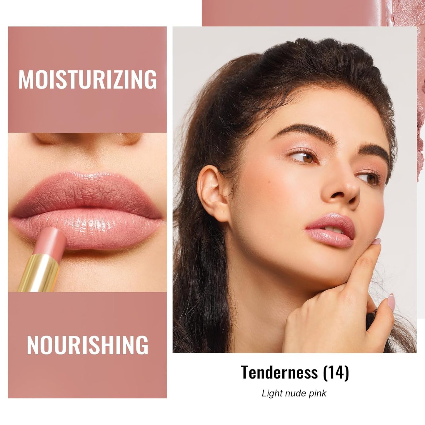 Oulac Moisturizing Shine Lipstick For Women Christmas Set 2PCS, 2 in 1 Tinted Lip Balm for Winter, Hydrated Juicy and Glossy Lip Color for Dry, Cracked and Chapped Lips, Vegan [07+14]