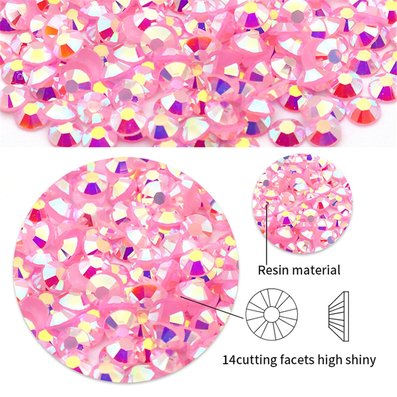 720 Pcs SS30 6mm Flatback Rhinestones for Nails Art Crafts Glitter Round Shine Gems AB Crystals DIY Clothes Shoes （Light RoseRed AB）