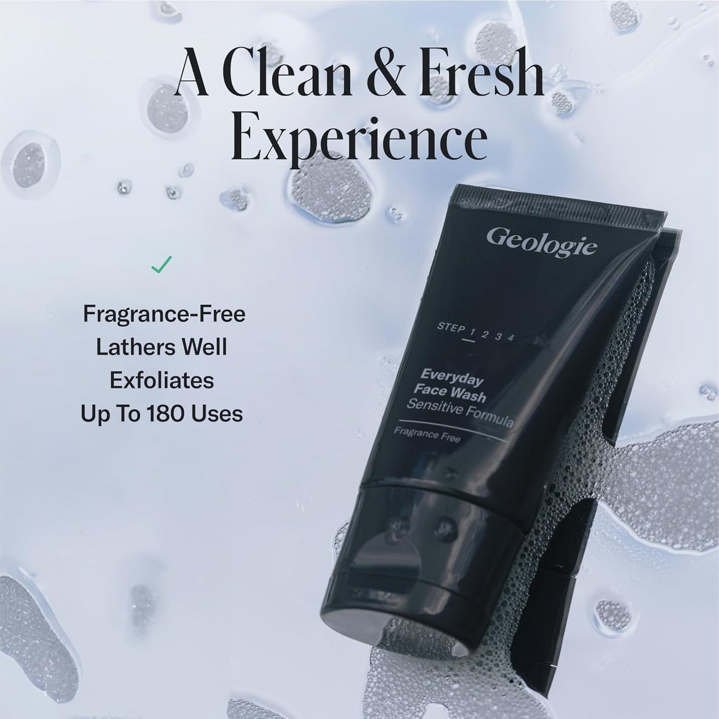 Geologie Daily Face Wash for Sensitive Skin | Fragrance-Free Facial Cleanser for Men & Women | Acne & Oil Control | Non-irritating, Gentle Cleansing & Soothing Face Wash | 2-Pack